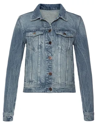 Produktbild von LASCANA Jeansjacke mit zwei Pattentaschen und Riegeln am Saum blue-denim Größe 40