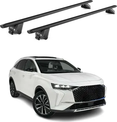 Image de Barres de toit transversales pour DS7 Crossback / DS 7 2017-25 Alu Noir 2 pièces