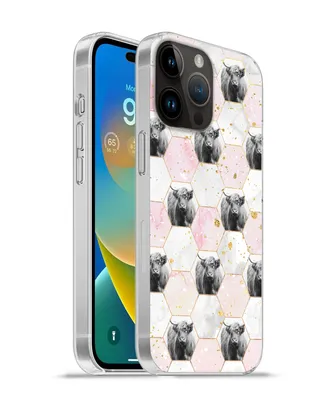Produktbild von MuchoWow® Handyhülle Schutzhülle Hülle für Apple iPhone 14 Pro - Softcase Schottischer Highlander - Muster - Gold Silikon Softcase Handy Hülle - Umschlag