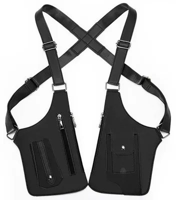 Produktbild von Antidiefstal-Tas mit Schultergurt - Zweischulter-Tas für Handy und Brieftasche (Schwarz)