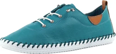 Produktbild von Lunar - Damen Leinenschuhe "St Ives", Leder GS285 (41 EU) (Petrol)