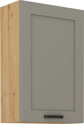 Obrázek produktu pro Vysoká horní skříňka LAILI - šířka 60 cm, světle šedá / dub artisan