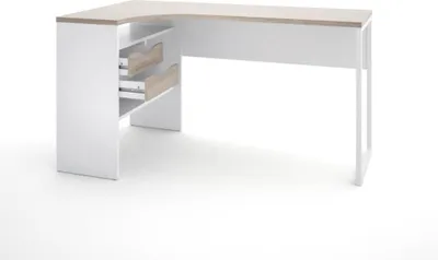 Produktbild von Fula Schreibtisch 2 Schuladen weiss und trüffelfarben.