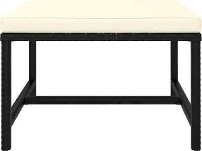 Immagine prodotto di Poggiapiedi Modulare con Cuscino in Polyrattan Nero