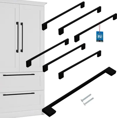 Produktbild von KOTARBAU® 6er Set Möbelgriffe Schwarz 289 mm Griffe Möbel ZnAl Schrankgriffe Griffe Küchenschränke Küchengriffe Schubladengriffe  Möbelgriffe Küchenschrankgriffe Schranktürgriffe Möbel Stangengriff