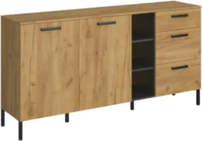 Image de Grande commode avec armoires et tiroirs pour le salon Santes