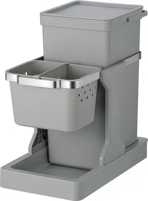 Image de EKO - Collecteur de déchets encastrable Deco 20+4 litres - Plastic Stainless steel - Gris