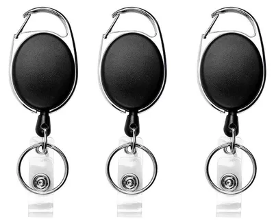 Produktbild von 3-teiliges Set mit einziehbaren Schlüsselanhängern, ausziehbarem Lanyard, einziehbarem Schlüsselring für Ausweishülle und Kartenhalter
