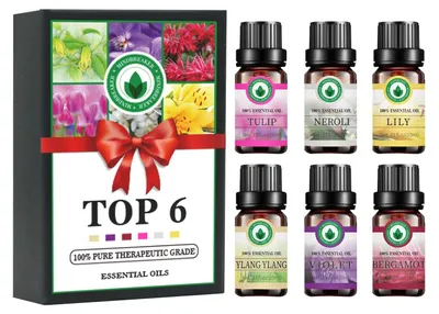 Produktbild von Set von 6 Biologischen Ätherischen Ölen für Aromatherapie