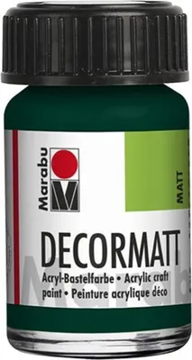Produktbild von Marabu Acrylfarbe "Decormatt", tannengrün, 15 ml, im Glas