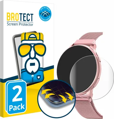 Produktbild von 2x BROTECT Fullscreen Schutzfolie für Banlvs Smartwatch 1.27" Displayschutz Folie Fullcover Klar Transparent