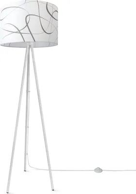 Produktbild von Stehlampe Wohnzimmer Lampenschirm Stoff Stehleuchte Leselampe Abstrakt Vintage
