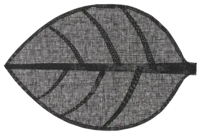 Produktbild von Secret de Gourmet Tischset Leaf - schwarz - oval - 50 x 33 cm - Dekorativ