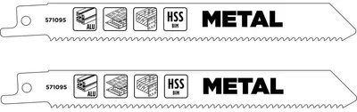 Produktbild von kwb Bimetall-Säbelsägeblatt für Metall, 152mm (geeignet für Aluminium, Blech, Bauholz, stabiles Bimetall, hohe Elastizität, gefräste und geschränkte Zahnung, durchgehärtet, 1/2  Universalschaft)