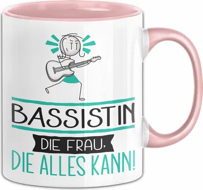 Produktbild von Bassistin Geschenk Tasse Becher Die Frau Die Allen Kann Geschenkidee für eine Bassistin Lustig (Rosa)