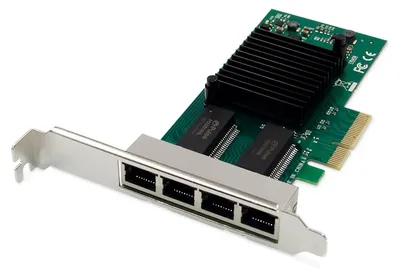 Produktbild von DIGITUS Netzwerkkarte 4Port RJ45 I350 4xRJ454 Anschlüsse
