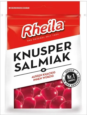 Produktbild von Rheila Knusper Salmiak Dragees mit Lakritzkern Laktosefrei 90g