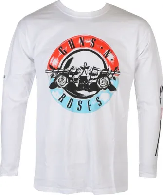 Produktbild von Guns N Roses - "Motorcross" T-Shirt für Herren/Damen Uni Langärmlig RO1452 (L) (Weiß)