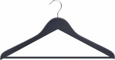 Produktbild von TrendLine Kleiderbügel mit Steg 3 Stück Holz schwarz