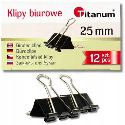 Produktbild von Titanum Bürozwinge Metall 25 mm Schwarz für Dokumente