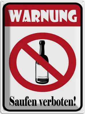 Produktbild von vianmo Blechschild 40x30 cm Warnung Saufen verboten Warnschild Hinweisschild Sicherheit Vorsicht