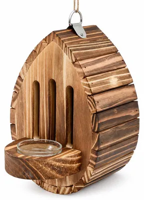 Produktbild von Schmetterlingshaus, Holz Insektenhaus mit Futterstelle, hängender Schmetterlingsfütterer für Garten, Balkon und Terrasse, Natur