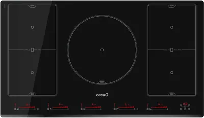 Produktbild von CATA INSB 9012 BK, Schwarz, Integriert, 90 cm, Zonen-Induktionskochfeld, Glas, 5 Zone(n)