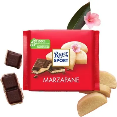Zdjęcie produktu dla Ritter Sport Czekolada deserowa z marcepanem 100 g