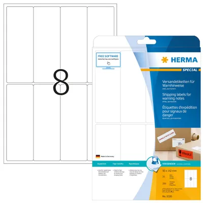 Obrázek produktu pro HERMA 8326, Bílá, Papír, Laserová/inkoustová tiskárna, Matný, Permanentní, Zaoblený obdélník