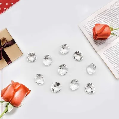 30 Stück Klare Glasdiamanten von 20mm für Luxustisch- und Hochzeitsdekoration, Kristalldeko und Streudeko
