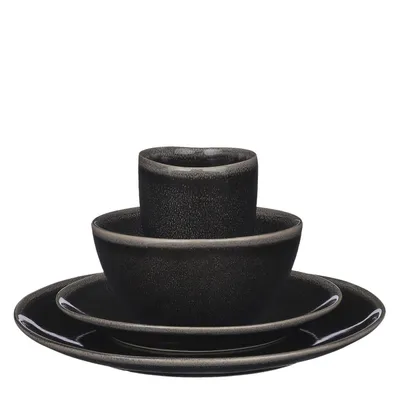 Produktbild von Mica Decorations Tabo Service Set für 4 Personen - Keramik - Schwarz