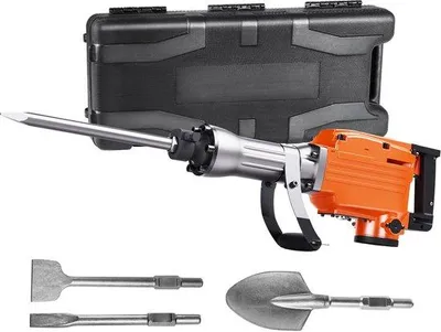 Immagine prodotto di Trapano elettrico – 2200W. Martello demolitore – Set di 4 scalpelli – per cemento, muri e pavimentazioni