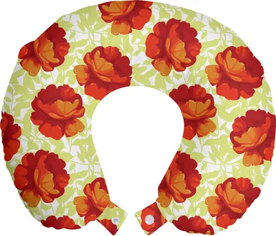 Produktbild von ABAKUHAUS Blumen Reisekissen Nackenstütze, Aquarell-Rosen-Blumen-Kunst, Schaumstoff Reiseartikel für Flugzeug und Auto, 30x30 cm, Hellgrün Vermilion