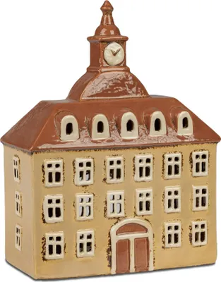 Produktbild von Windlicht Haus ANTIK H. 26cm creme braun aus Steinzeug Formano