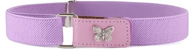 Produktbild von Ladeheid Mädchen Gürtel Elastik-Gürtel 1-6 Jahre 34-65 cm P15G (Violett/Schmetterling)