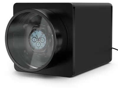 Produktbild von Klarstein TimeSync Uhrenbeweger – Leiser Mabuchi-Motor, , 5 TPD, Batteriebetrieb und Netzstrom, für 1 Automatikuhr, Schwarz – Uhrenbeweger für Automatikuhren