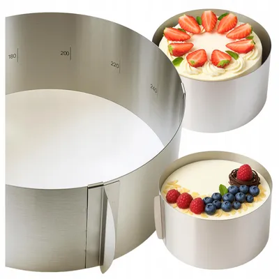 Produktbild von Elhandel Verstellbarer Tortenring Edelstahl Höhe 12 cm
