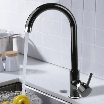 Produktbild von Edle Granit Küchen Armatur Einhand Mischbatterie Qualitäts Wasserhahn Schwarz