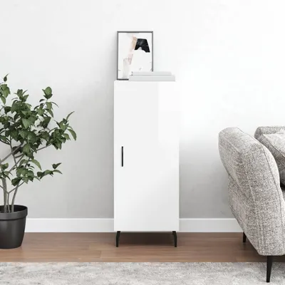 Produktbild von [Home] Sideboard Hochglanz-Weiß 34,5x34x90 cm Holzwerkstoff , Neue Mode 2024 im häuslichen Leben