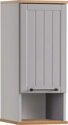 Produktbild von Badezimmer Hängeschrank in grau mit Eiche Nb. JAUSA-80 Landhaus-Stil, B/H/T ca. 30,3/70,8/20,5 cm