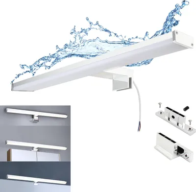Obrázek produktu pro Štíhlé nástěnné svítidlo LED do koupelny a k zrcadlu, hliník, 10 W, 40 cm, IP44, neutrální bílé světlo 4000 K, chrom