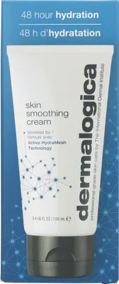 A product shot of a Dermalogica Skin Smoothing Cream tube and its packaging.