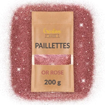 Image de Creative Deco 200g Paillettes Holographiques Rose 0,2mm - Glitter Peinture