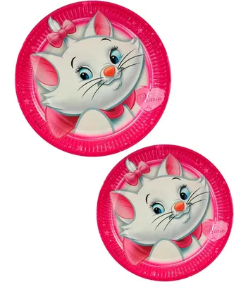 Produktbild von Disney Marie Aristocatti 8 Pappteller 23 cm + 8 Teller 20 cm für Geburtstagsparty