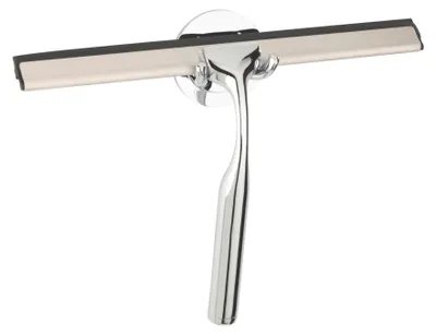 Produktbild von WENKO Badezimmerwischer Mod. Terni Plus, mit Turbo-Loc® Wandbefestigung, Silber glänzend