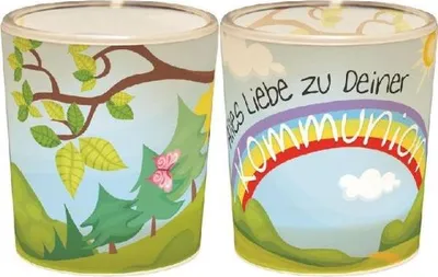 Produktbild von Windlicht+Teelicht 6x6cm Für Dich Kommunion in Geschenkpackung