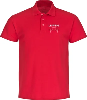 Produktbild von multifanshop Poloshirt - Leipzig - Herzschlag, rot, Größe L