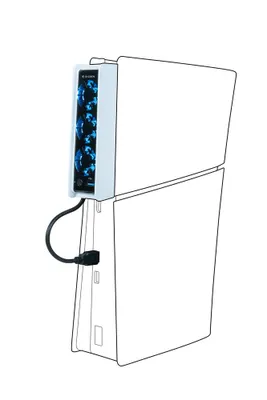 Obrázok produktu pre Bigben Interactive PS5SCOOLINGFAN, Ventilátor, PlayStation 5 Slim, Čierna, Biela, Modrá, Kábel, 99 mm