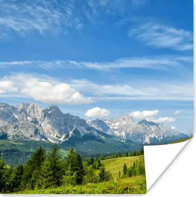 Produktbild von MuchoWow® Poster Alpen - Berge - Gras 75x75 cm - Wand Dekoration