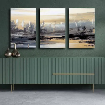 Obrázok produktu pre Wallity, 3P4570GSC-004, Dekoratívny obraz na plátne (3 časti), Viacfarebné, 100 % plátno, 145 x 70 cm